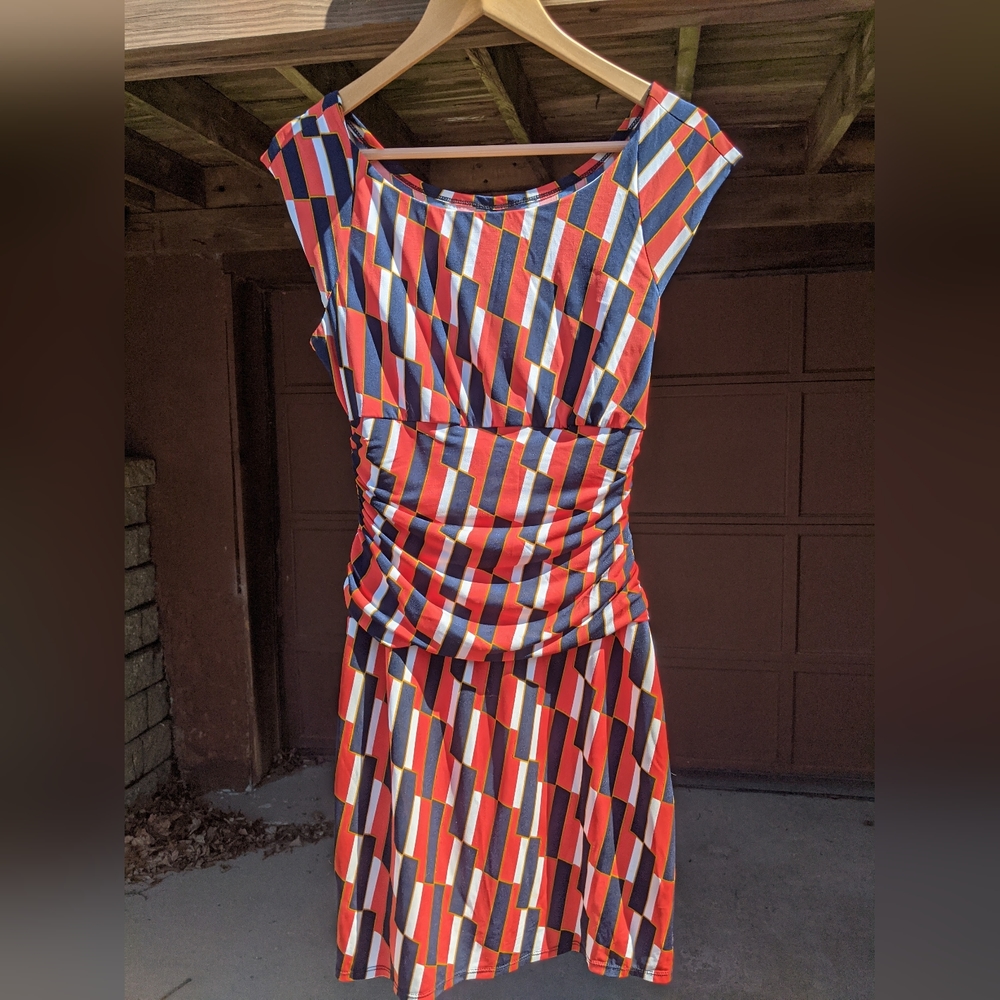 Orange and Blue Bodycon Dress